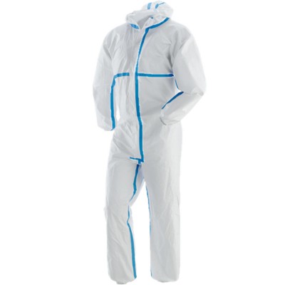 Combinezon protectie laminat cu banda steril alb ambalat individual 55-60 gr/mp